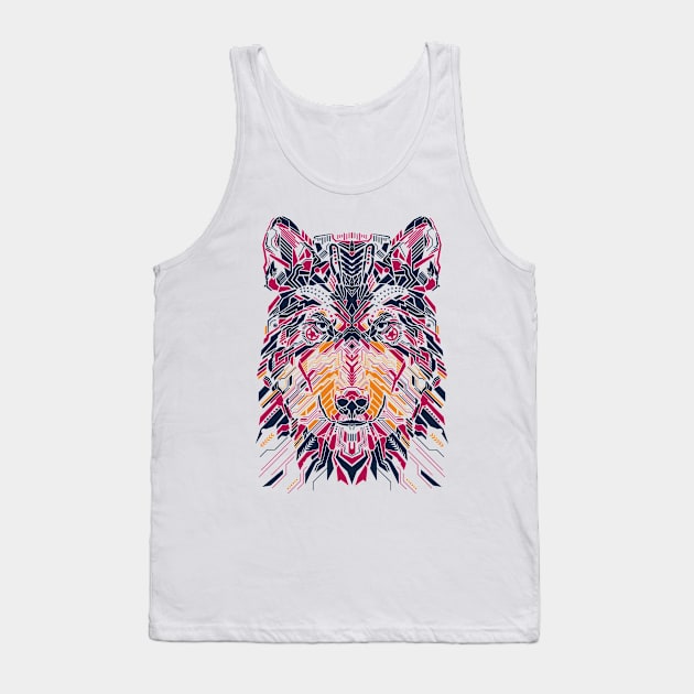 Wolfie on bright tees Tank Top by affan2fly